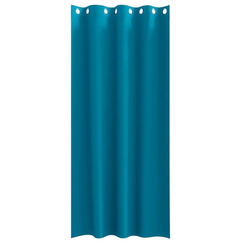 Rideaux avec des rideaux 2 pcs Turquoise 260 x 140 cm Polyester 