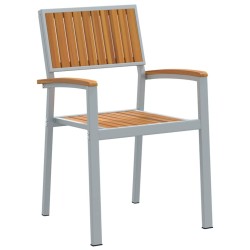 Chaises d'extérieur 2 pcs Empilables en Bois Acacia et Métal Gris 