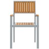 Chaises d'extérieur 2 pcs Empilables en Bois Acacia et Métal Gris 