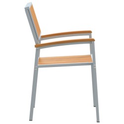 Chaises d'extérieur 2 pcs Empilables en Bois Acacia et Métal Gris 