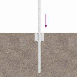 Poteaux de clôture U-Channel en acier galvanisé, 11 pcs de 40 cm 