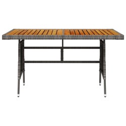 Table de jardin Gris 130x70x72 cm Résine tressée et acacia 