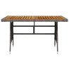 Table de jardin Gris 130x70x72 cm Résine tressée et acacia 