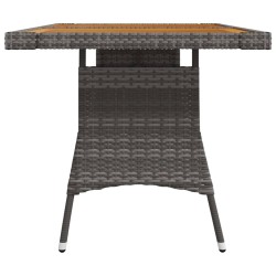 Table de jardin Gris 130x70x72 cm Résine tressée et acacia 