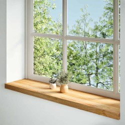 Appuis de fenêtre 2 pcs marron clair bois de chêne massif 