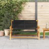 Banc de jardin Noir 76x122x73 cm Bois massif d'Acacia 