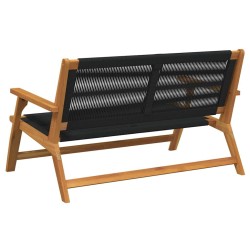 Banc de jardin Noir 76x122x73 cm Bois massif d'Acacia 