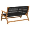 Banc de jardin Noir 76x122x73 cm Bois massif d'Acacia 