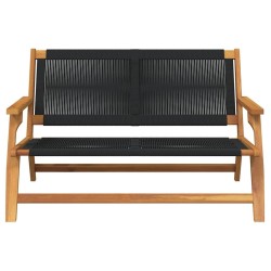 Banc de jardin Noir 76x122x73 cm Bois massif d'Acacia 