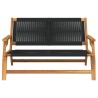 Banc de jardin Noir 76x122x73 cm Bois massif d'Acacia 