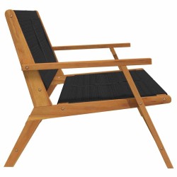 Banc de jardin Noir 76x122x73 cm Bois massif d'Acacia 