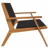 Banc de jardin Noir 76x122x73 cm Bois massif d'Acacia 