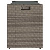 Banc de rangement extérieur coussin gris 100 cm résine tressée 
