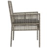 Chaises de jardin 2 pcs avec coussins gris en poly rattan 