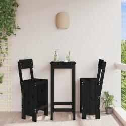 Tabourets de bar lot de 2 noir 40x48,5x115,5 cm bois massif pin 