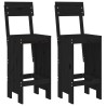 Tabourets de bar lot de 2 noir 40x48,5x115,5 cm bois massif pin 