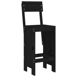 Tabourets de bar lot de 2 noir 40x48,5x115,5 cm bois massif pin 