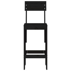 Tabourets de bar lot de 2 noir 40x48,5x115,5 cm bois massif pin 