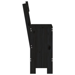 Tabourets de bar lot de 2 noir 40x48,5x115,5 cm bois massif pin 