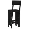Tabourets de bar lot de 2 noir 40x48,5x115,5 cm bois massif pin 