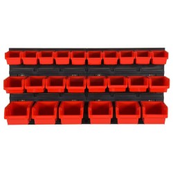 Ensemble d'étagères d'atelier 26 pcs Rouge et noir 77x39 cm PP 