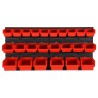 Ensemble d'étagères d'atelier 26 pcs Rouge et noir 77x39 cm PP 