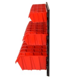 Ensemble d'étagères d'atelier 26 pcs Rouge et noir 77x39 cm PP 