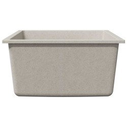 Évier de Cuisine avec Trou de Trop-plein en Granit Beige 