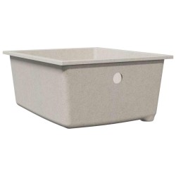 Évier de Cuisine avec Trou de Trop-plein en Granit Beige 
