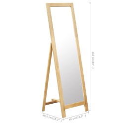 Miroir sur pied 48x46,5x150 cm Bois de chêne solide 