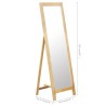 Miroir sur pied 48x46,5x150 cm Bois de chêne solide 