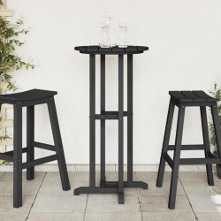 Table de bar noire 55x55x107 cm HDPE 