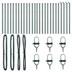 Poteaux de clôture 26 pcs Vert Ø32 mm 80 cm Acier galvanisé 