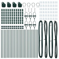Poteaux de clôture 26 pcs Vert Ø32 mm 80 cm Acier galvanisé 