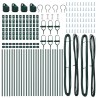 Poteaux de clôture 26 pcs Vert Ø32 mm 80 cm Acier galvanisé 
