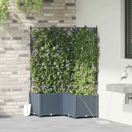 Jardinières de jardin 1 pc Treillis Gris clair 80 x 80 x 142 cm 
