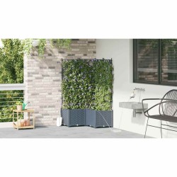 Jardinières de jardin 1 pc Treillis Gris clair 80 x 80 x 142 cm 