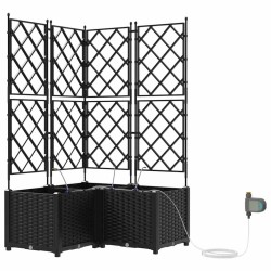 Jardinières de jardin 1 pc Noir 80 x 80 x 142 cm Plastique 