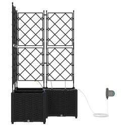 Jardinières de jardin 1 pc Noir 80 x 80 x 142 cm Plastique 