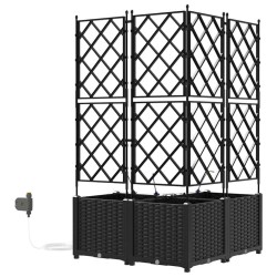 Jardinières de jardin 1 pc Noir 80 x 80 x 142 cm Plastique 