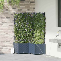 Jardinières de jardin 1 pc Gris 80 x 80 x 142 cm Plastique 