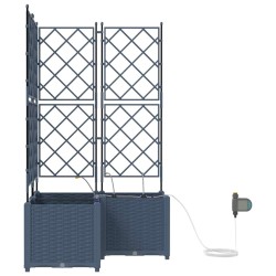 Jardinières de jardin 1 pc Gris 80 x 80 x 142 cm Plastique 