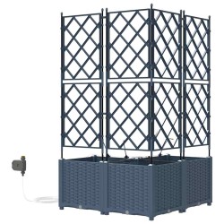 Jardinières de jardin 1 pc Gris 80 x 80 x 142 cm Plastique 