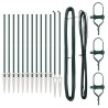 Set de poteaux de clôture avec piquet 13 pcs Vert Ø32mm 160 cm 