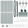 Set de poteaux de clôture avec piquet 13 pcs Vert Ø32mm 160 cm 
