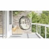 Panier de chaise œuf suspendue sans support, Crème-Blanc, en poly-rattan. 