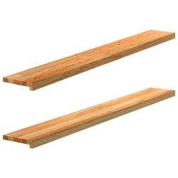 Appuis de fenêtre 2 pcs marron clair bois de chêne massif 