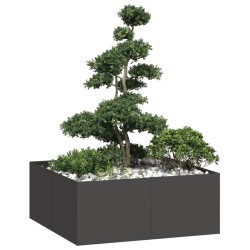 Jardinière noir 100x100x40 cm acier 