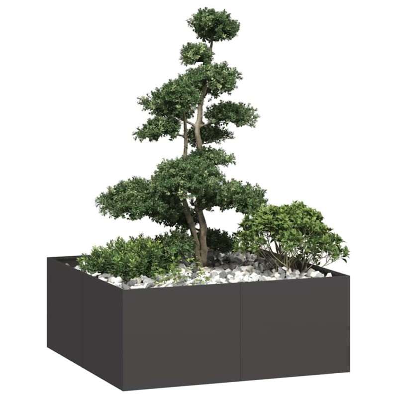 Jardinière noir 100x100x40 cm acier 