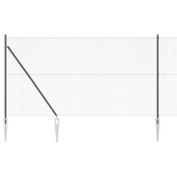 Clôture en Fil Soudé avec 7 Piquets Grise 1.5x10 m Acier 